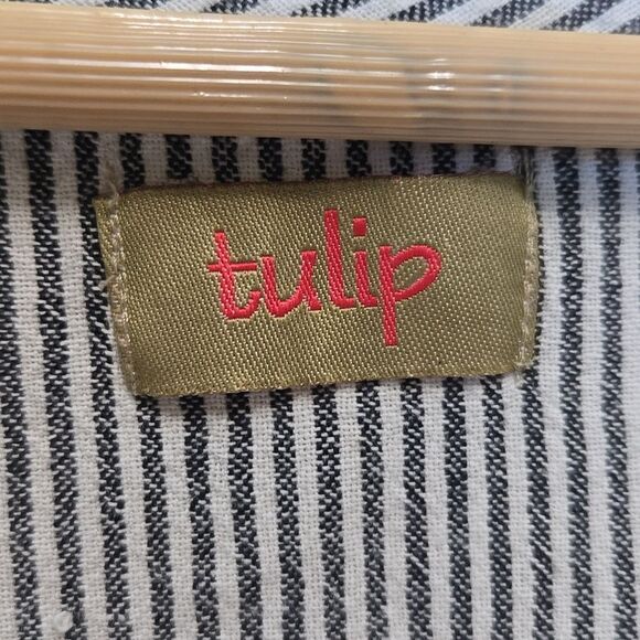 Tulip Matilda Tunic Dress Size Murphy Seersucker Stripe Coastal Lagenlook - Picture 5 of 12